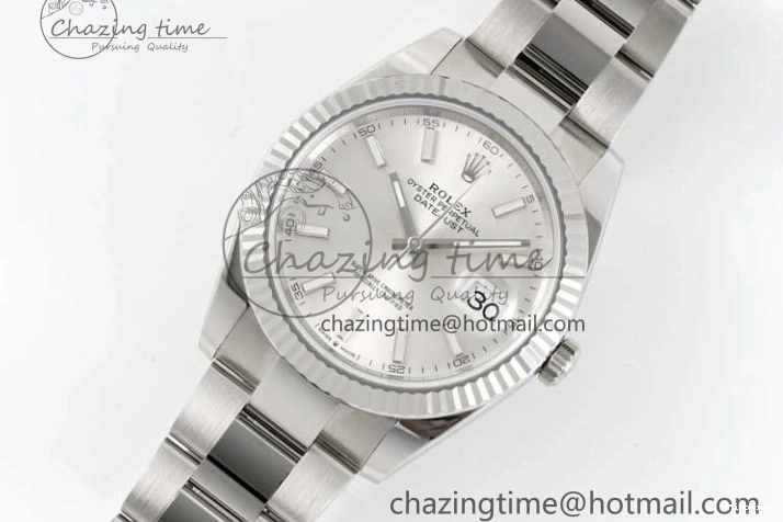 MiroTime 0113 DateJust 41 126334 Clean 1:1 Best Edition 904L Steel Silver Stick Dial on Oyster Bracelet VR Modern 2434